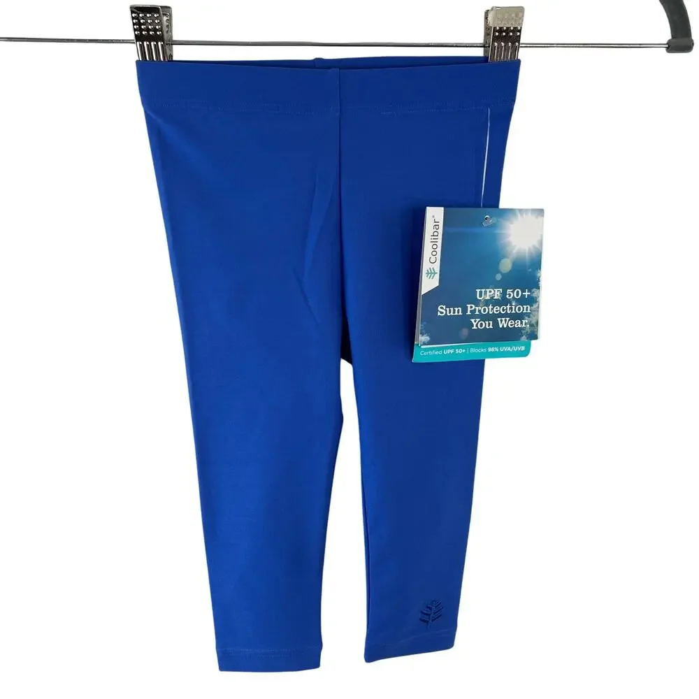 Coolibar Blue Youth Baby Wave Swim Tights Stretch 50 SPF Pull-On Size 6-12 NEW